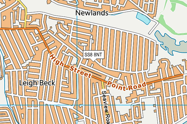 SS8 8NT map - OS VectorMap District (Ordnance Survey)