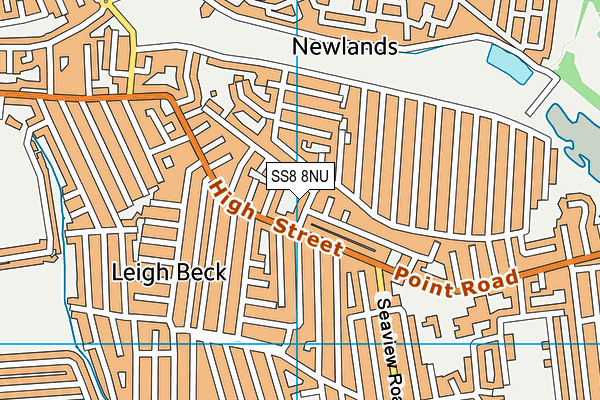 SS8 8NU map - OS VectorMap District (Ordnance Survey)