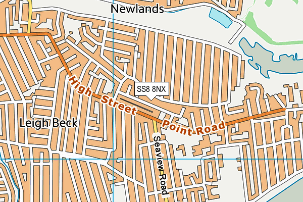 SS8 8NX map - OS VectorMap District (Ordnance Survey)