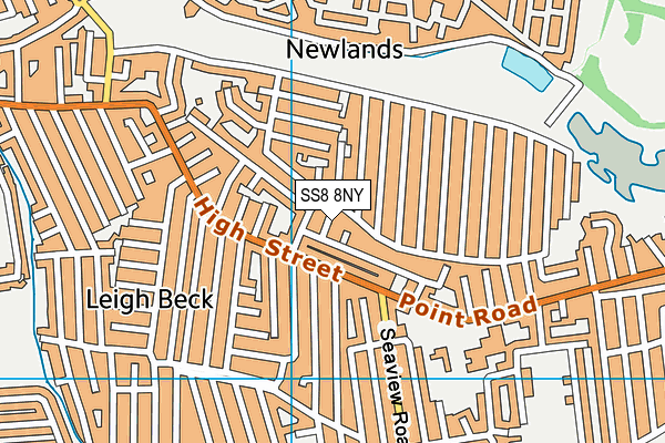 SS8 8NY map - OS VectorMap District (Ordnance Survey)