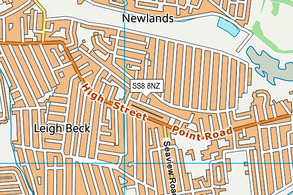 SS8 8NZ map - OS VectorMap District (Ordnance Survey)