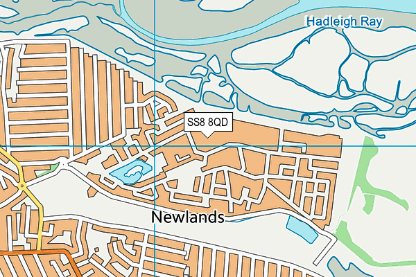 SS8 8QD map - OS VectorMap District (Ordnance Survey)