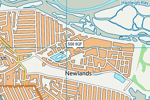 SS8 8QF map - OS VectorMap District (Ordnance Survey)