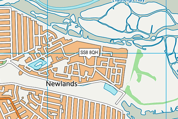 SS8 8QH map - OS VectorMap District (Ordnance Survey)