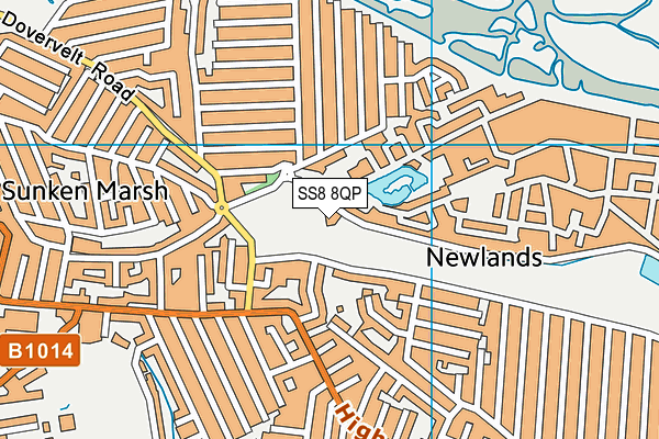 SS8 8QP map - OS VectorMap District (Ordnance Survey)