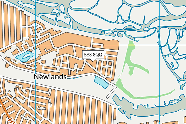 SS8 8QQ map - OS VectorMap District (Ordnance Survey)