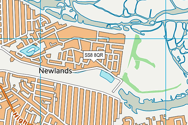 SS8 8QR map - OS VectorMap District (Ordnance Survey)