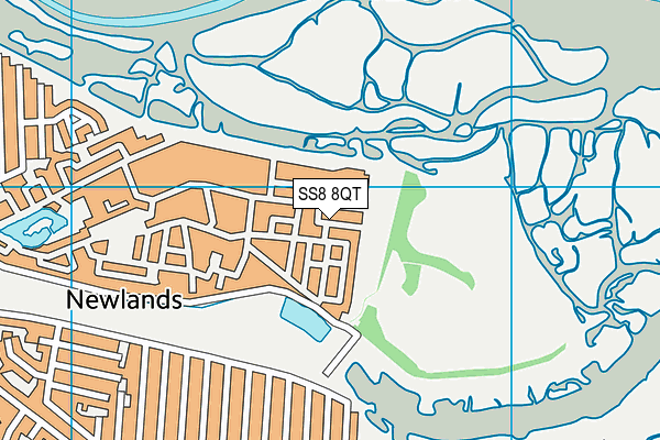 SS8 8QT map - OS VectorMap District (Ordnance Survey)