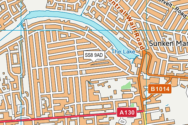 SS8 9AD map - OS VectorMap District (Ordnance Survey)