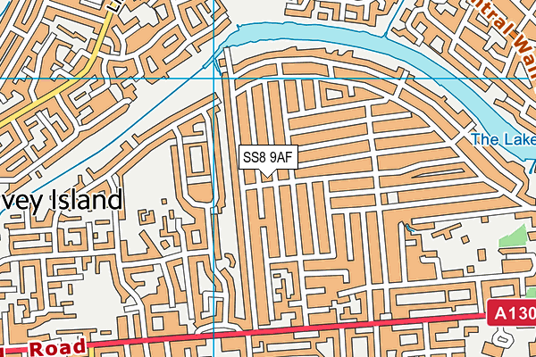 SS8 9AF map - OS VectorMap District (Ordnance Survey)