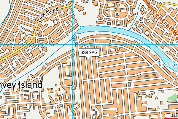 SS8 9AG map - OS VectorMap District (Ordnance Survey)