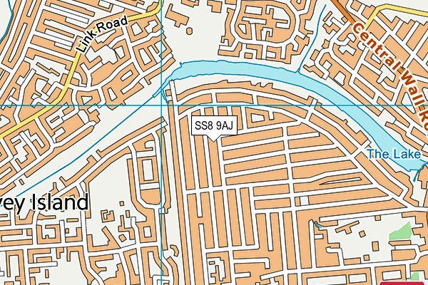 SS8 9AJ map - OS VectorMap District (Ordnance Survey)