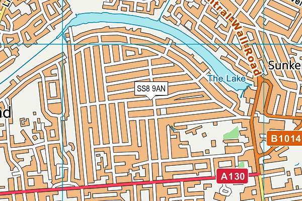 SS8 9AN map - OS VectorMap District (Ordnance Survey)