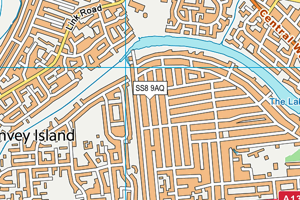 SS8 9AQ map - OS VectorMap District (Ordnance Survey)