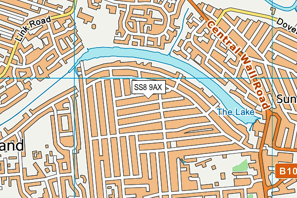 SS8 9AX map - OS VectorMap District (Ordnance Survey)