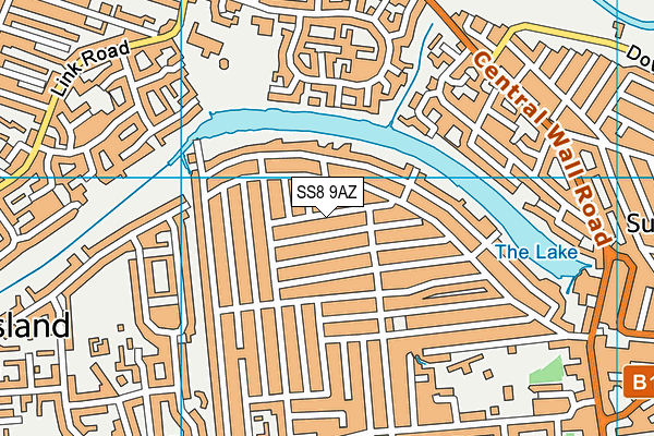 SS8 9AZ map - OS VectorMap District (Ordnance Survey)