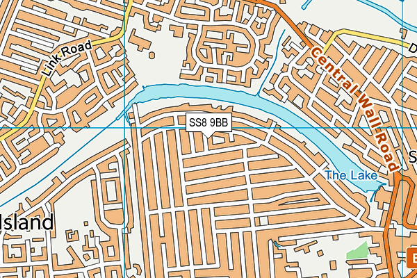 SS8 9BB map - OS VectorMap District (Ordnance Survey)