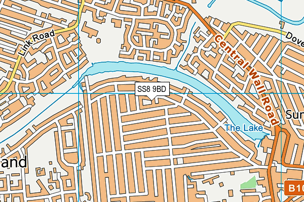 SS8 9BD map - OS VectorMap District (Ordnance Survey)