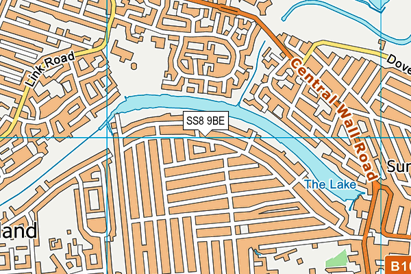 SS8 9BE map - OS VectorMap District (Ordnance Survey)