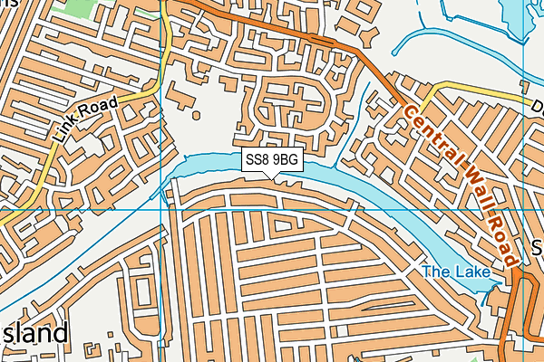 SS8 9BG map - OS VectorMap District (Ordnance Survey)