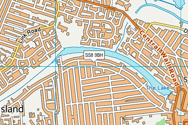 SS8 9BH map - OS VectorMap District (Ordnance Survey)