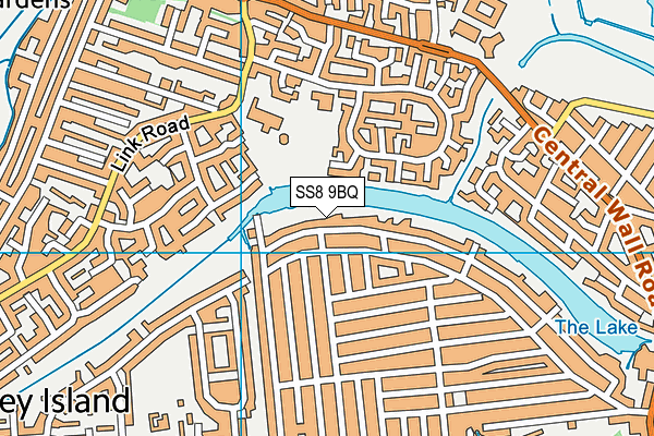 SS8 9BQ map - OS VectorMap District (Ordnance Survey)