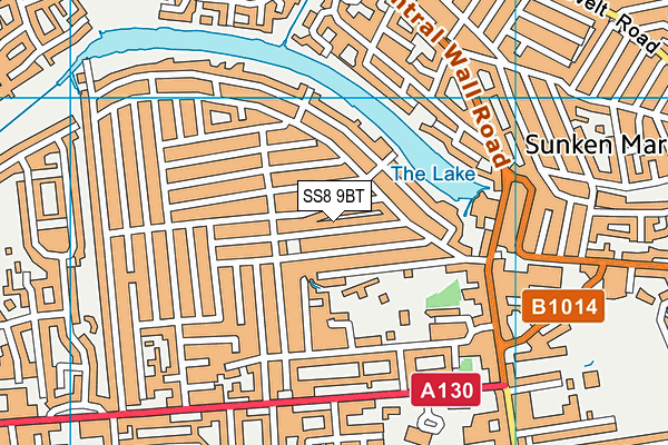 SS8 9BT map - OS VectorMap District (Ordnance Survey)