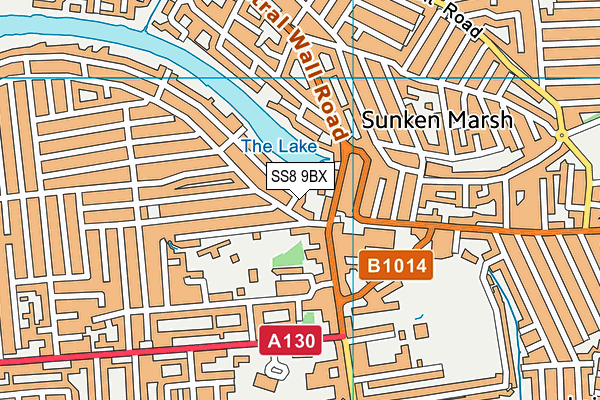 SS8 9BX map - OS VectorMap District (Ordnance Survey)