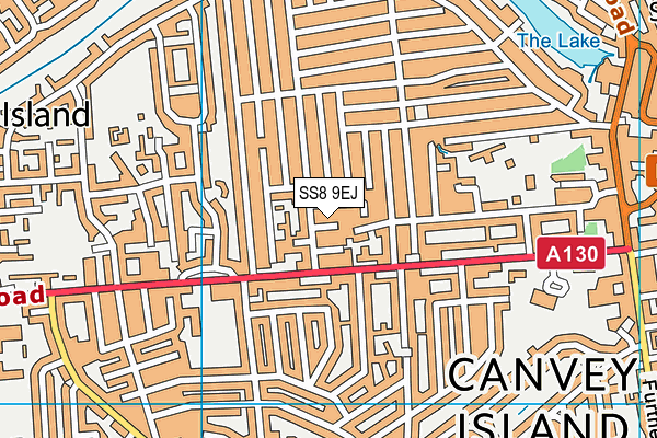 SS8 9EJ map - OS VectorMap District (Ordnance Survey)