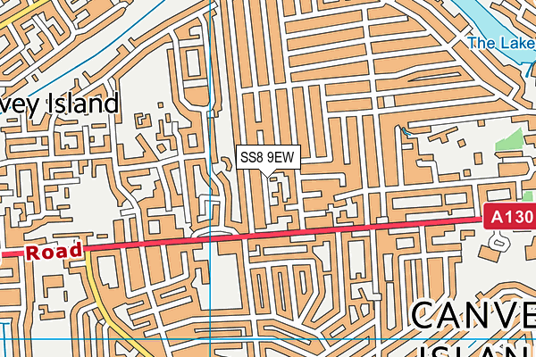 SS8 9EW map - OS VectorMap District (Ordnance Survey)