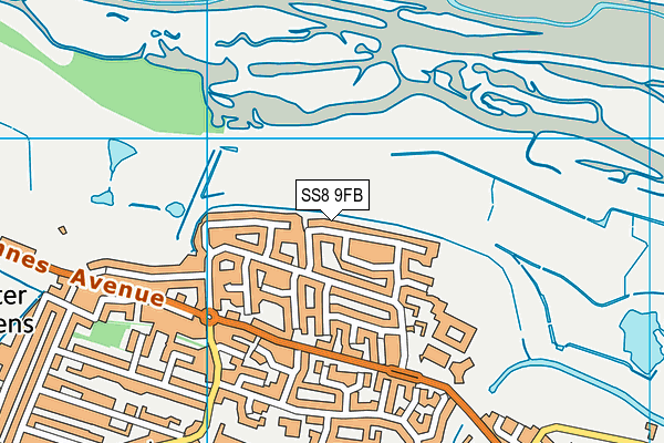 SS8 9FB map - OS VectorMap District (Ordnance Survey)