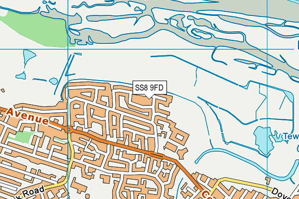 SS8 9FD map - OS VectorMap District (Ordnance Survey)