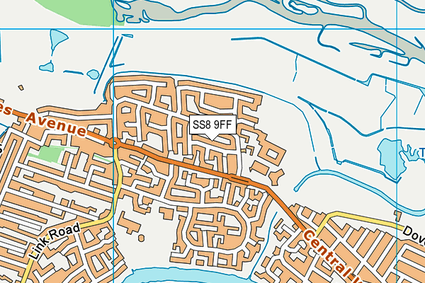 SS8 9FF map - OS VectorMap District (Ordnance Survey)