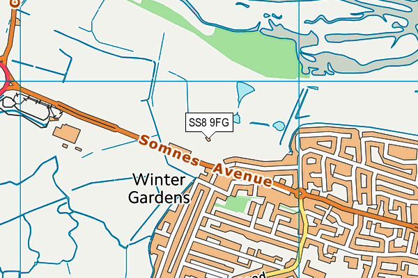 SS8 9FG map - OS VectorMap District (Ordnance Survey)