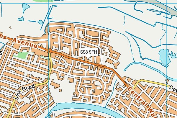 SS8 9FH map - OS VectorMap District (Ordnance Survey)