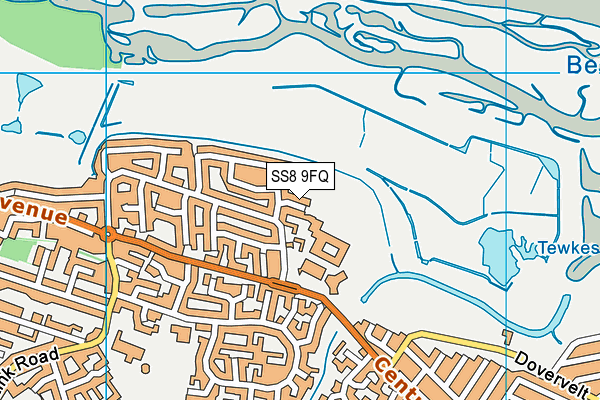 SS8 9FQ map - OS VectorMap District (Ordnance Survey)