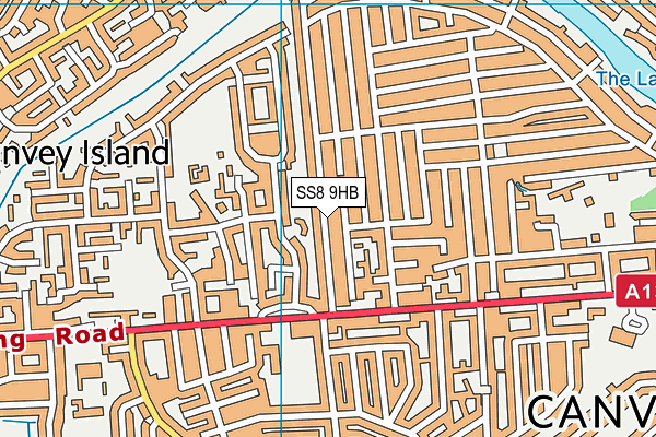 SS8 9HB map - OS VectorMap District (Ordnance Survey)