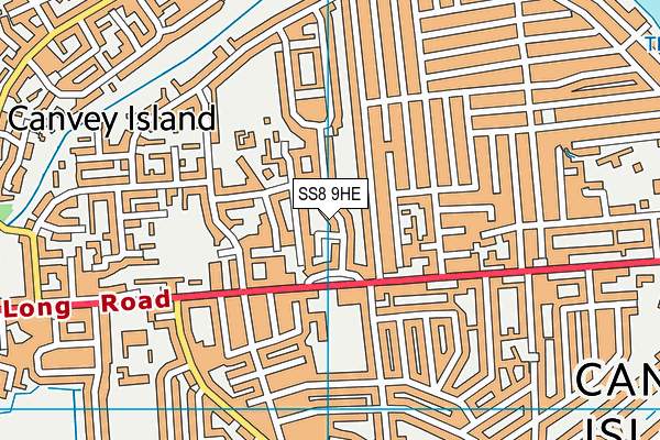 SS8 9HE map - OS VectorMap District (Ordnance Survey)