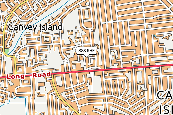 SS8 9HF map - OS VectorMap District (Ordnance Survey)