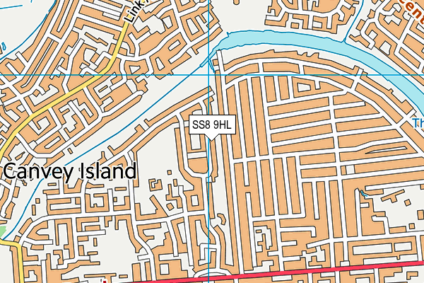 SS8 9HL map - OS VectorMap District (Ordnance Survey)