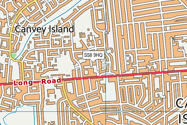 SS8 9HQ map - OS VectorMap District (Ordnance Survey)