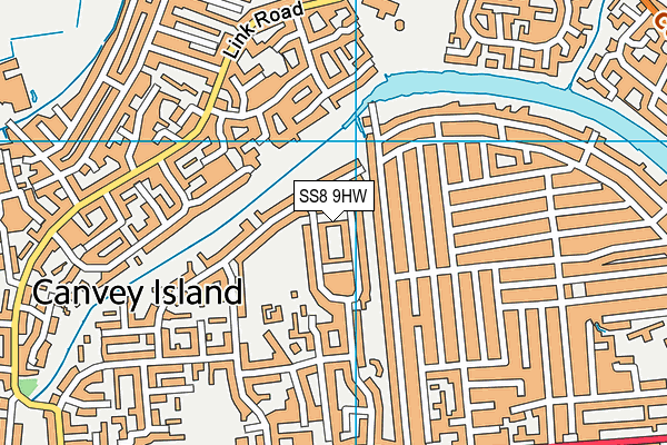 SS8 9HW map - OS VectorMap District (Ordnance Survey)