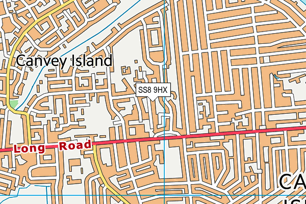 SS8 9HX map - OS VectorMap District (Ordnance Survey)