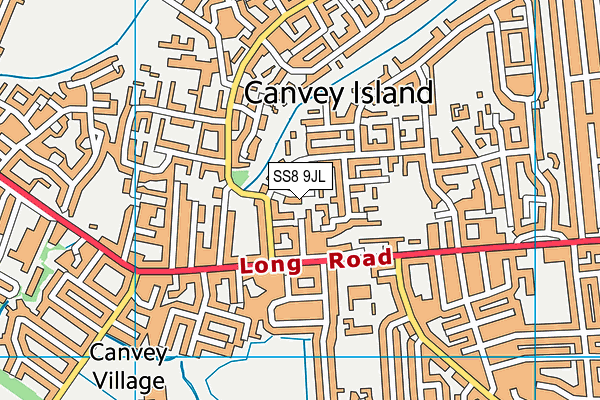 SS8 9JL map - OS VectorMap District (Ordnance Survey)