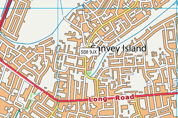 SS8 9JX map - OS VectorMap District (Ordnance Survey)