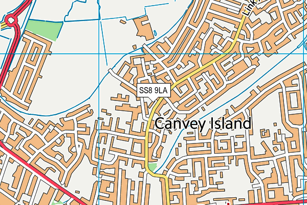 SS8 9LA map - OS VectorMap District (Ordnance Survey)