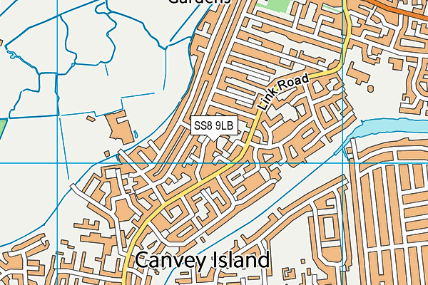 SS8 9LB map - OS VectorMap District (Ordnance Survey)