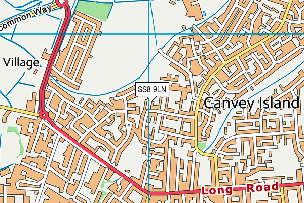 SS8 9LN map - OS VectorMap District (Ordnance Survey)