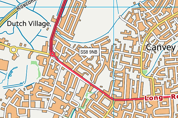 SS8 9NB map - OS VectorMap District (Ordnance Survey)