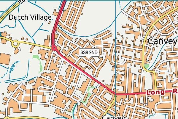 SS8 9ND map - OS VectorMap District (Ordnance Survey)